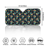 Retro Sea Turtle Pattern Print Car Windshield Sun Shade