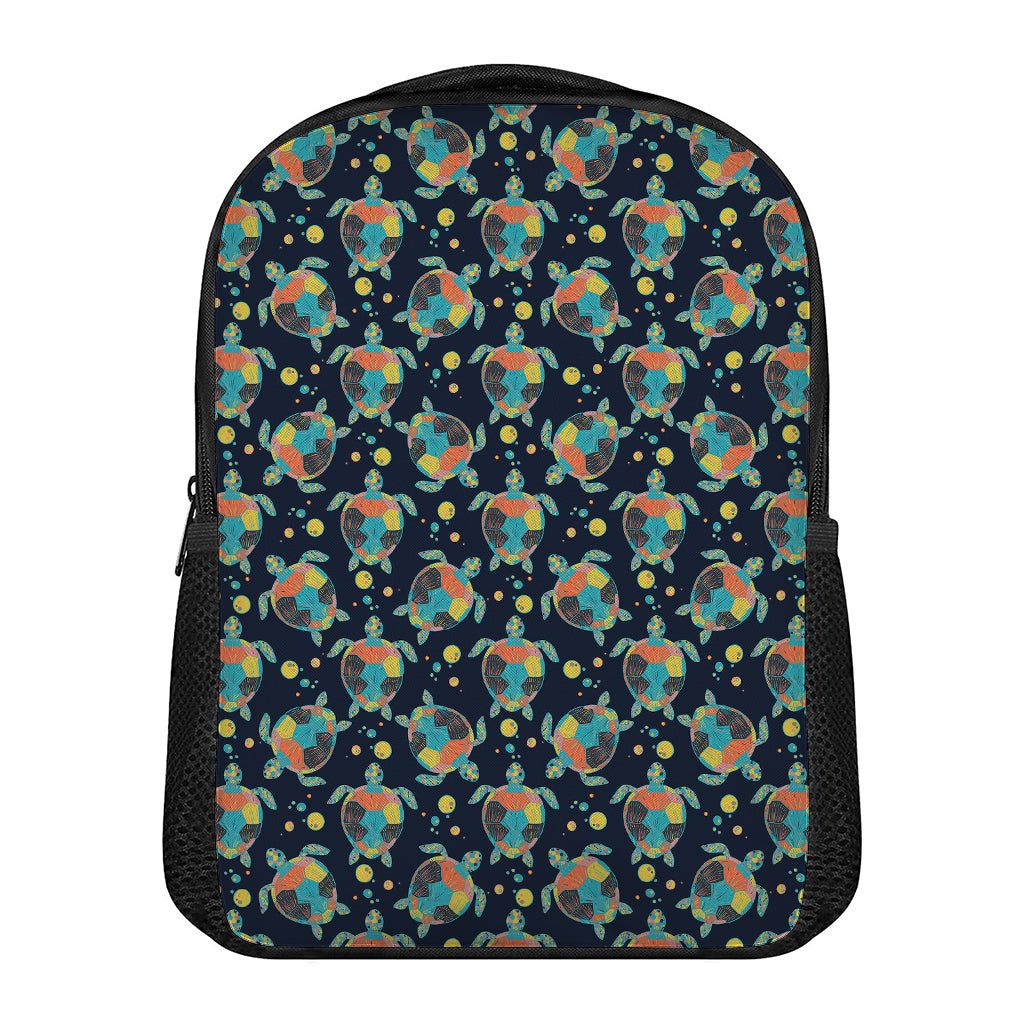 Retro Sea Turtle Pattern Print Casual Backpack