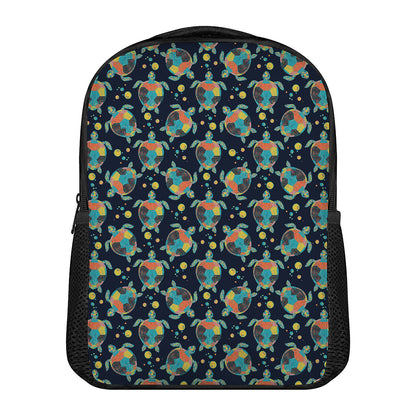 Retro Sea Turtle Pattern Print Casual Backpack