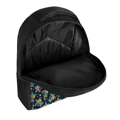 Retro Sea Turtle Pattern Print Casual Backpack