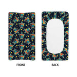 Retro Sea Turtle Pattern Print Changing Pad Cover