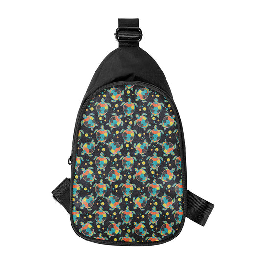 Retro Sea Turtle Pattern Print Chest Bag
