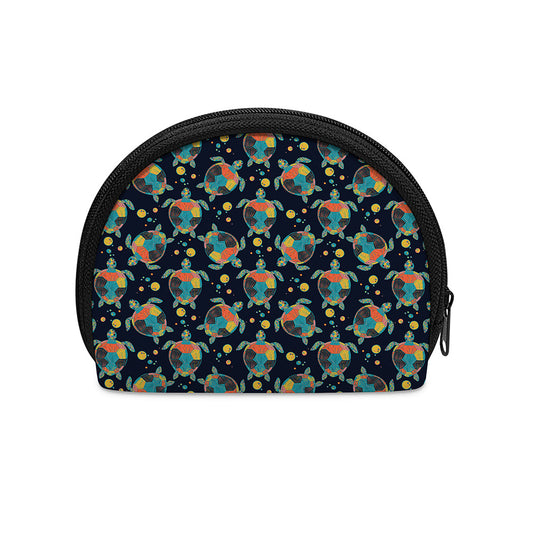 Retro Sea Turtle Pattern Print Coin Purse