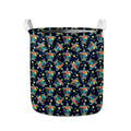 Retro Sea Turtle Pattern Print Collapsible Laundry Basket