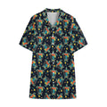 Retro Sea Turtle Pattern Print Cotton Hawaiian Shirt