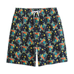 Retro Sea Turtle Pattern Print Cotton Shorts