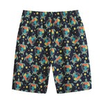 Retro Sea Turtle Pattern Print Cotton Shorts