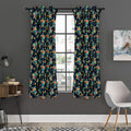 Retro Sea Turtle Pattern Print Grommet Curtain Panels