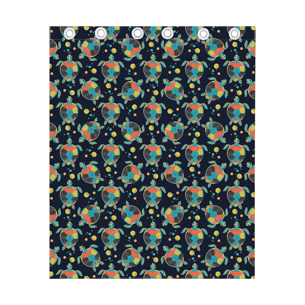 Retro Sea Turtle Pattern Print Curtain
