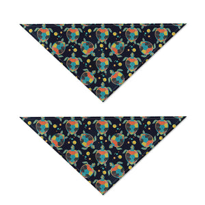 Retro Sea Turtle Pattern Print Dog Bandana