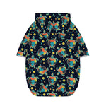 Retro Sea Turtle Pattern Print Dog Zip Up Hoodie