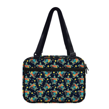 Retro Sea Turtle Pattern Print Double Strap Bible Bag