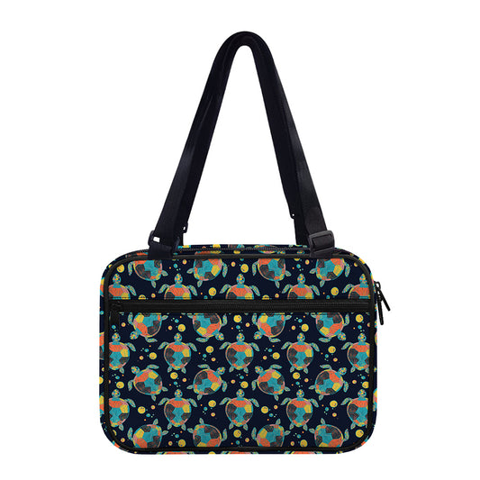 Retro Sea Turtle Pattern Print Double Strap Bible Bag