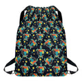 Retro Sea Turtle Pattern Print Drawstring Backpack