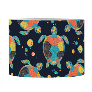 Retro Sea Turtle Pattern Print Drum Lamp Shade