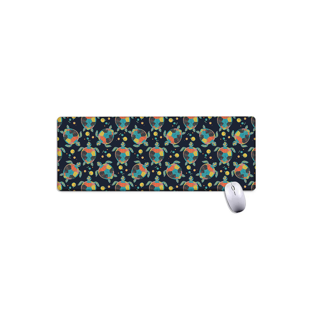 Retro Sea Turtle Pattern Print Extended Mouse Pad