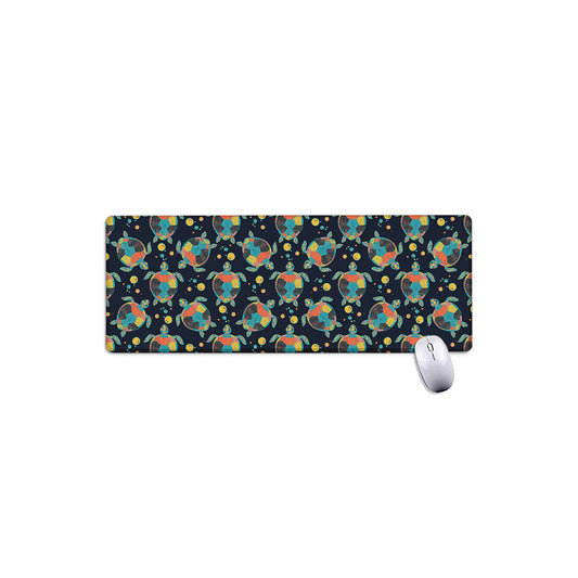 Retro Sea Turtle Pattern Print Extended Mouse Pad