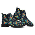 Retro Sea Turtle Pattern Print Flat Ankle Boots