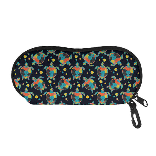 Retro Sea Turtle Pattern Print Glasses Case