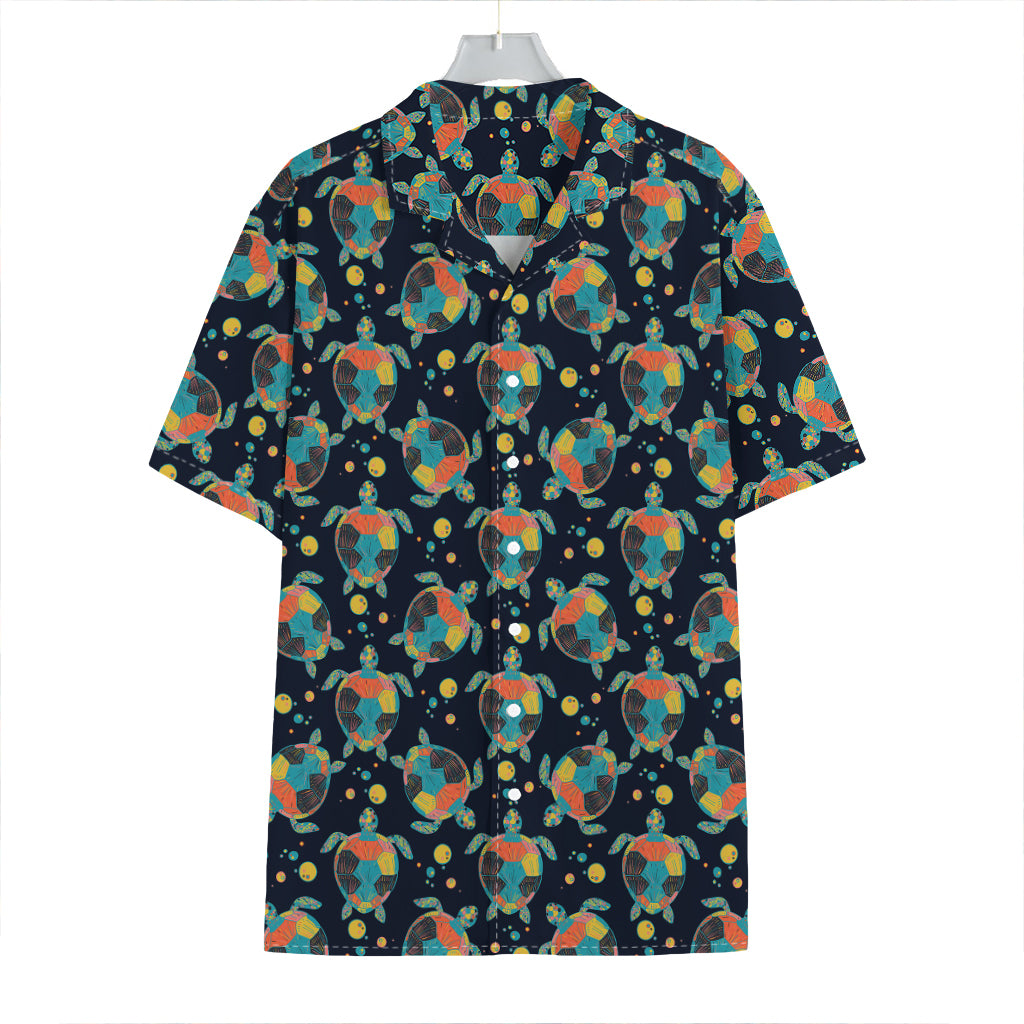 Retro Sea Turtle Pattern Print Hawaiian Shirt