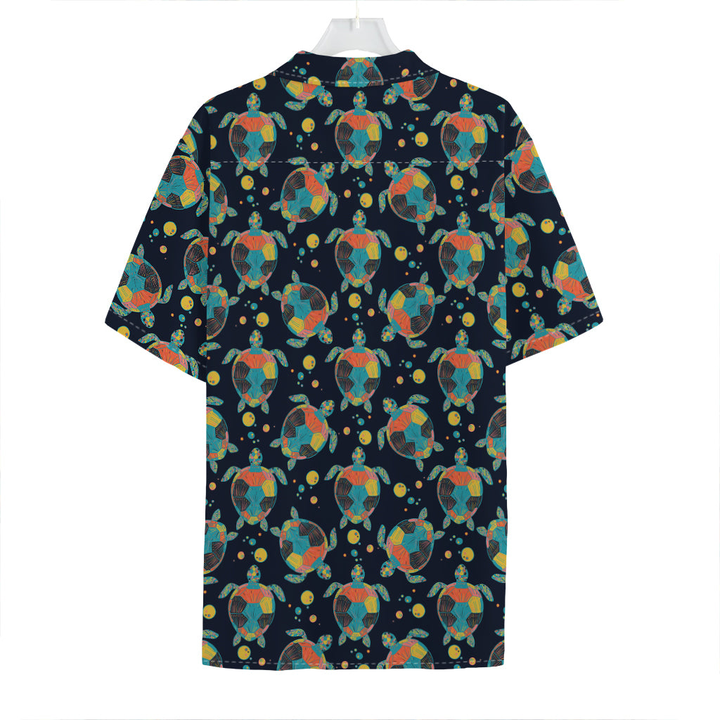 Retro Sea Turtle Pattern Print Hawaiian Shirt