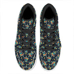 Retro Sea Turtle Pattern Print High Top Leather Sneakers