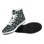 Retro Sea Turtle Pattern Print High Top Leather Sneakers
