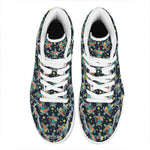 Retro Sea Turtle Pattern Print High Top Leather Sneakers