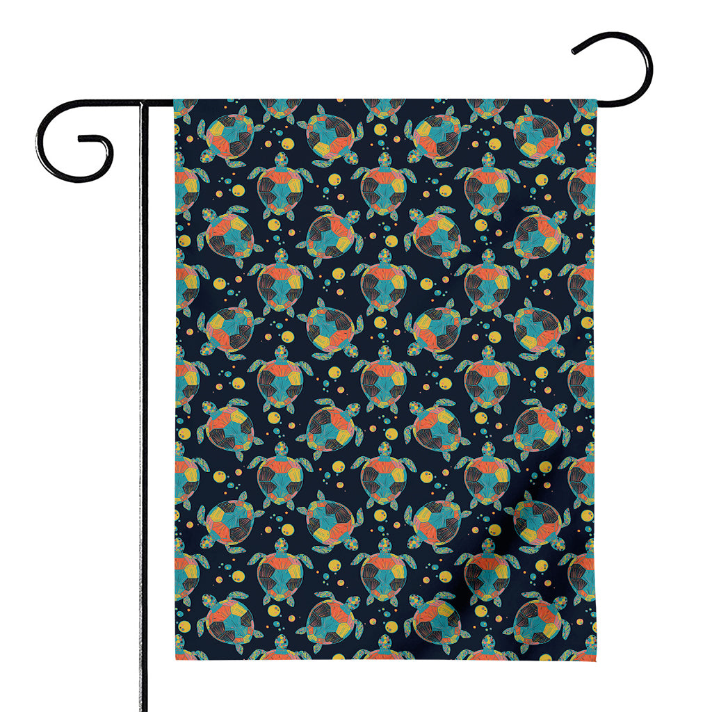 Retro Sea Turtle Pattern Print House Flag