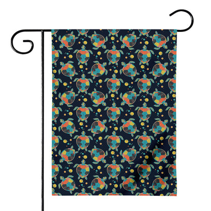 Retro Sea Turtle Pattern Print House Flag