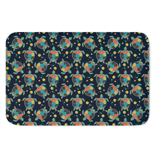 Retro Sea Turtle Pattern Print Indoor Door Mat