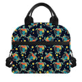 Retro Sea Turtle Pattern Print Insulated Lunch Bag