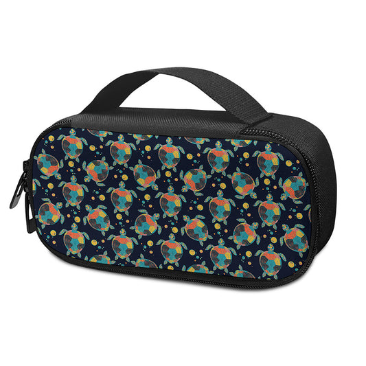 Retro Sea Turtle Pattern Print Insulin Cooler Travel Case