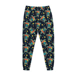 Retro Sea Turtle Pattern Print Jogger Pants
