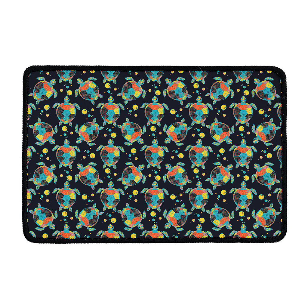 Retro Sea Turtle Pattern Print Kitchen Mat