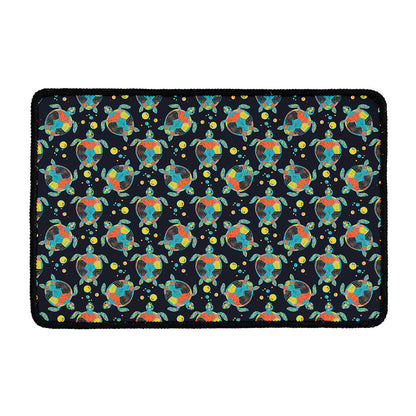Retro Sea Turtle Pattern Print Kitchen Mat