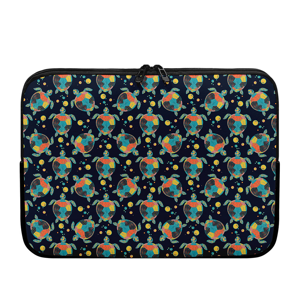 Retro Sea Turtle Pattern Print Laptop Sleeve