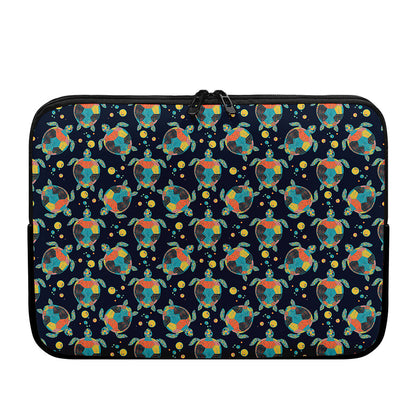 Retro Sea Turtle Pattern Print Laptop Sleeve