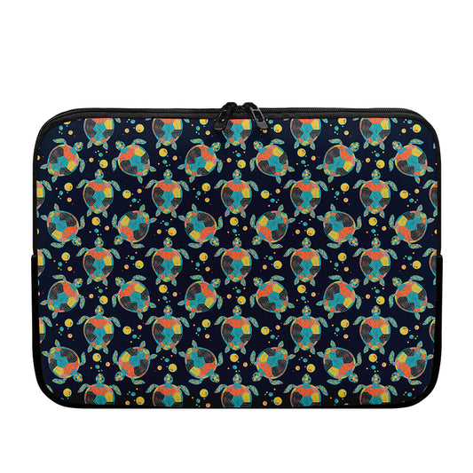Retro Sea Turtle Pattern Print Laptop Sleeve