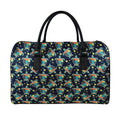 Retro Sea Turtle Pattern Print Leather Duffel Bag