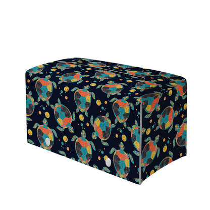 Retro Sea Turtle Pattern Print Leather Tissue Box Cover