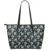 Retro Sea Turtle Pattern Print Leather Tote Bag