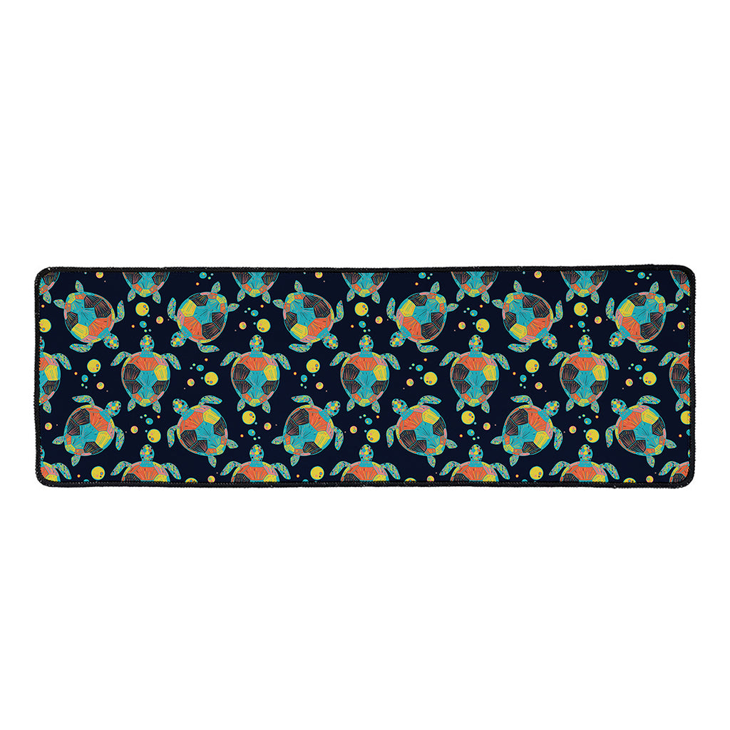 Retro Sea Turtle Pattern Print Long Kitchen Mat
