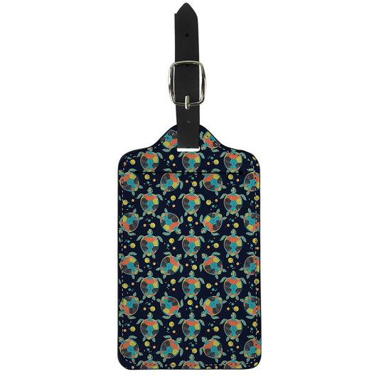 Retro Sea Turtle Pattern Print Luggage Tag