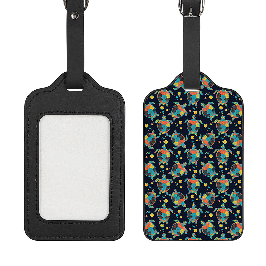 Retro Sea Turtle Pattern Print Luggage Tag