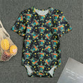 Retro Sea Turtle Pattern Print Men's Bodysuit