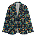Retro Sea Turtle Pattern Print Men's Cotton Blazer