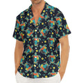 Retro Sea Turtle Pattern Print Men's Deep V-Neck Shirt