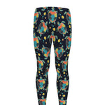 Retro Sea Turtle Pattern Print Men's leggings