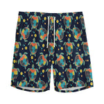 Retro Sea Turtle Pattern Print Men's Sports Shorts